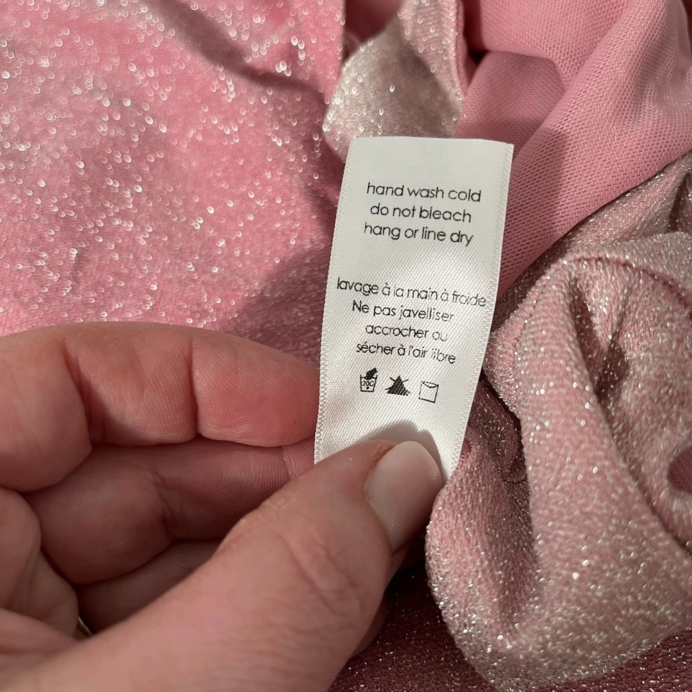 Naked Wardrobe Pink and Cream Jumpsuit Sparkle Colorblock - Picture 6 of 9